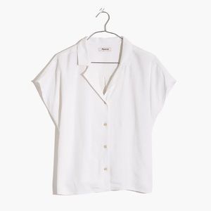 Women’s Madewell white linen collared shirt size S